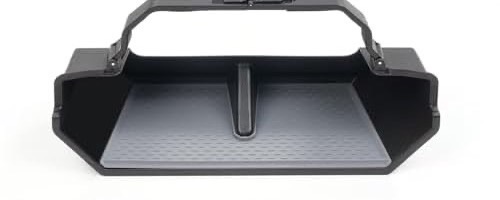 Empty Cybertruck under-screen storage tray