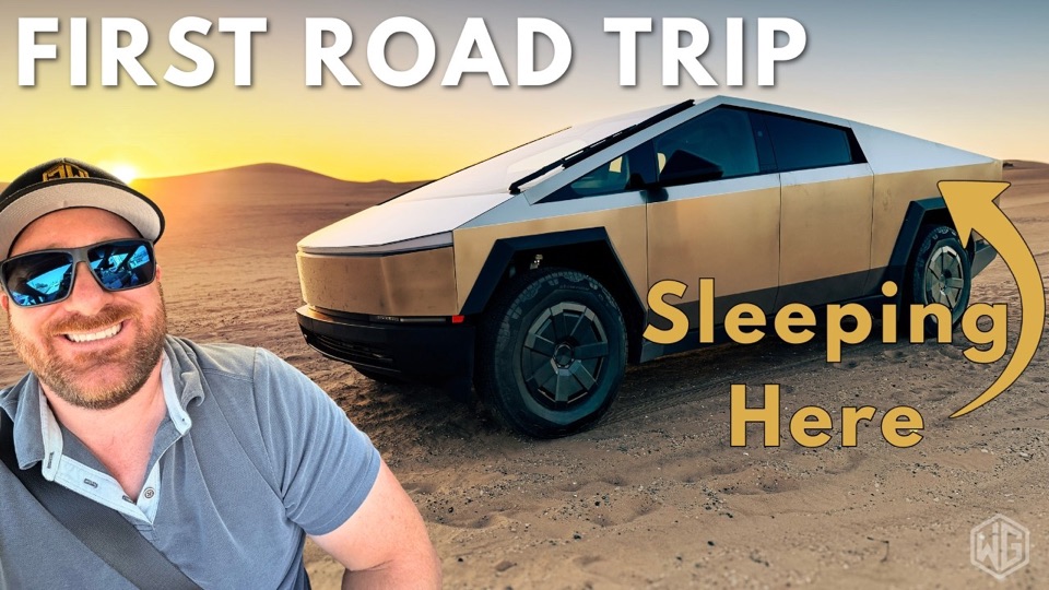 Cybertruck camping video thumbnail